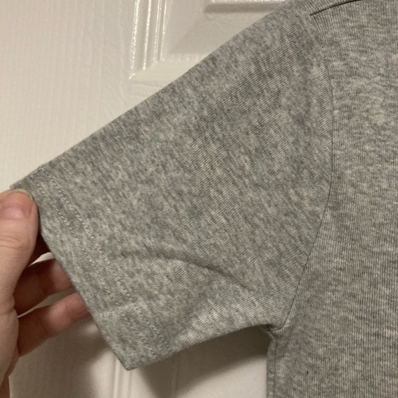 Crazy 8 New Heather Gray Short Sleeve Shirt & Light Blue Striped Shorts Pj Set - Picture 5 of 7